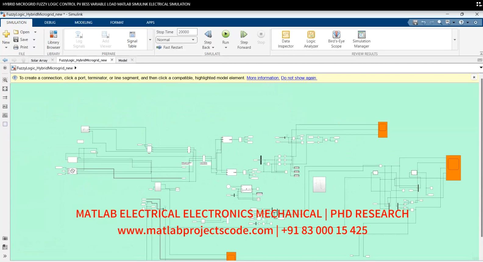 HYBRID MICROGRID FUZZY LOGIC CONTROL PV BESS VARIABLE LOAD MATLAB SIMULINK ELECTRICAL SIMULATION